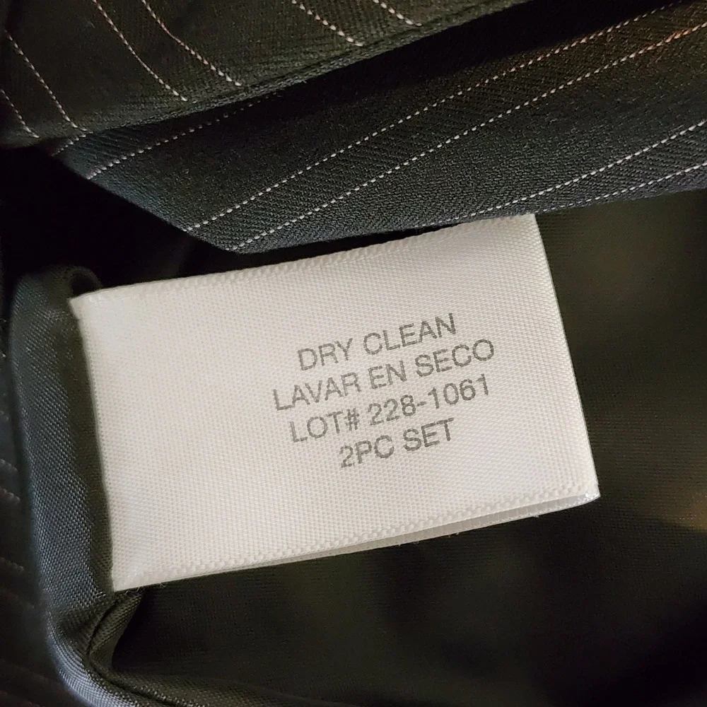 Worthington Pinstripe Skirt Suit Set Womens 12 Gray A-Line Office Business Work